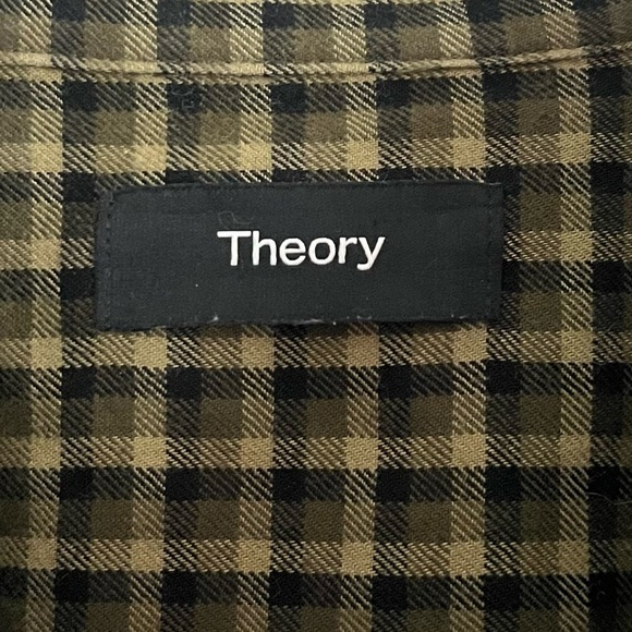 Theory • Irving Windham Twill Men's Green Plaid Button Down Shirt - Picture 3 of 8